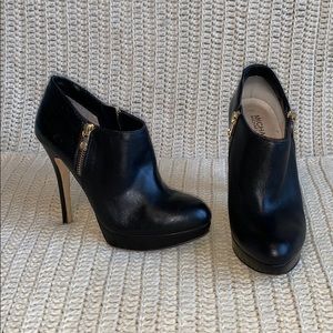 Michael Kors black heels with gold zipper